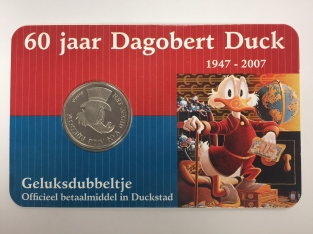 60 jaar Dagobert Duck Geluksdubbeltje 2007 coincard